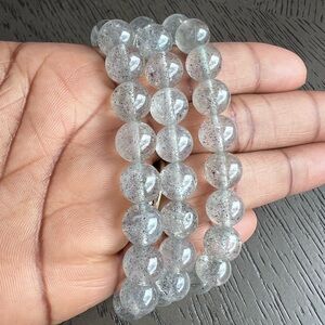(ONE) Black strawberry quartz bracelet 10mm 6.5’
